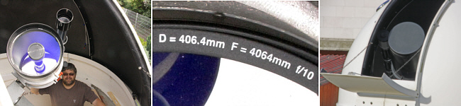 Detailbilder des Hauptteleskops ACF16