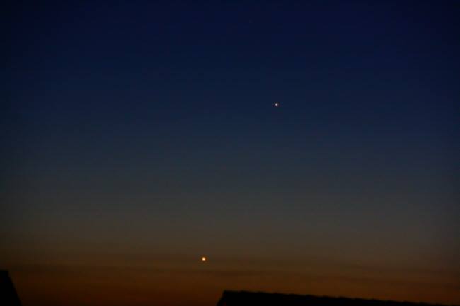 Merkur und Venus am Abendhimmel