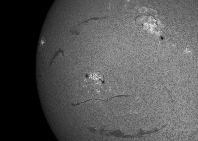 Extrem detailreiche h-alpha-Aufnahme der Sonne