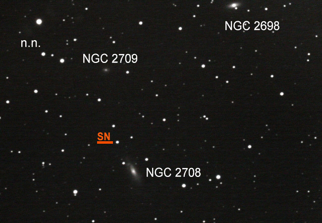 Eine Supernova in NGC 2708 fotografiert