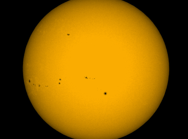 Polarlicht-Fleckengruppe AR3723 (exAR3697/exAR3664) vom Mai nach dritter Sonnenumrundung ganz sichtbar